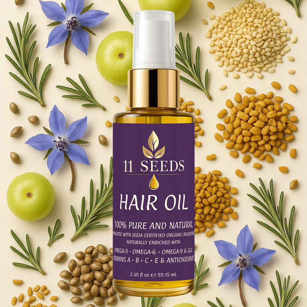 Organic Naturally Enriched Hair Oil Front View